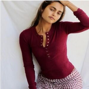 Free People Waffle Henley